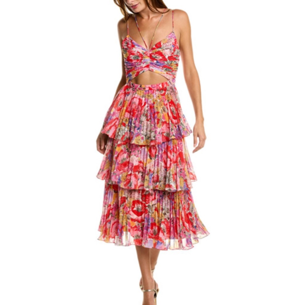 AMUR LUKE FLORAL TIERED DRESS
